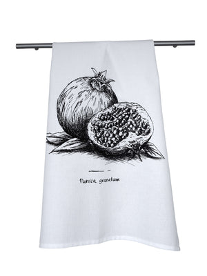 Bild in Slideshow öffnen, Geschirrtuch Granatapfel Bio Baumwolle, weiß oder grau
